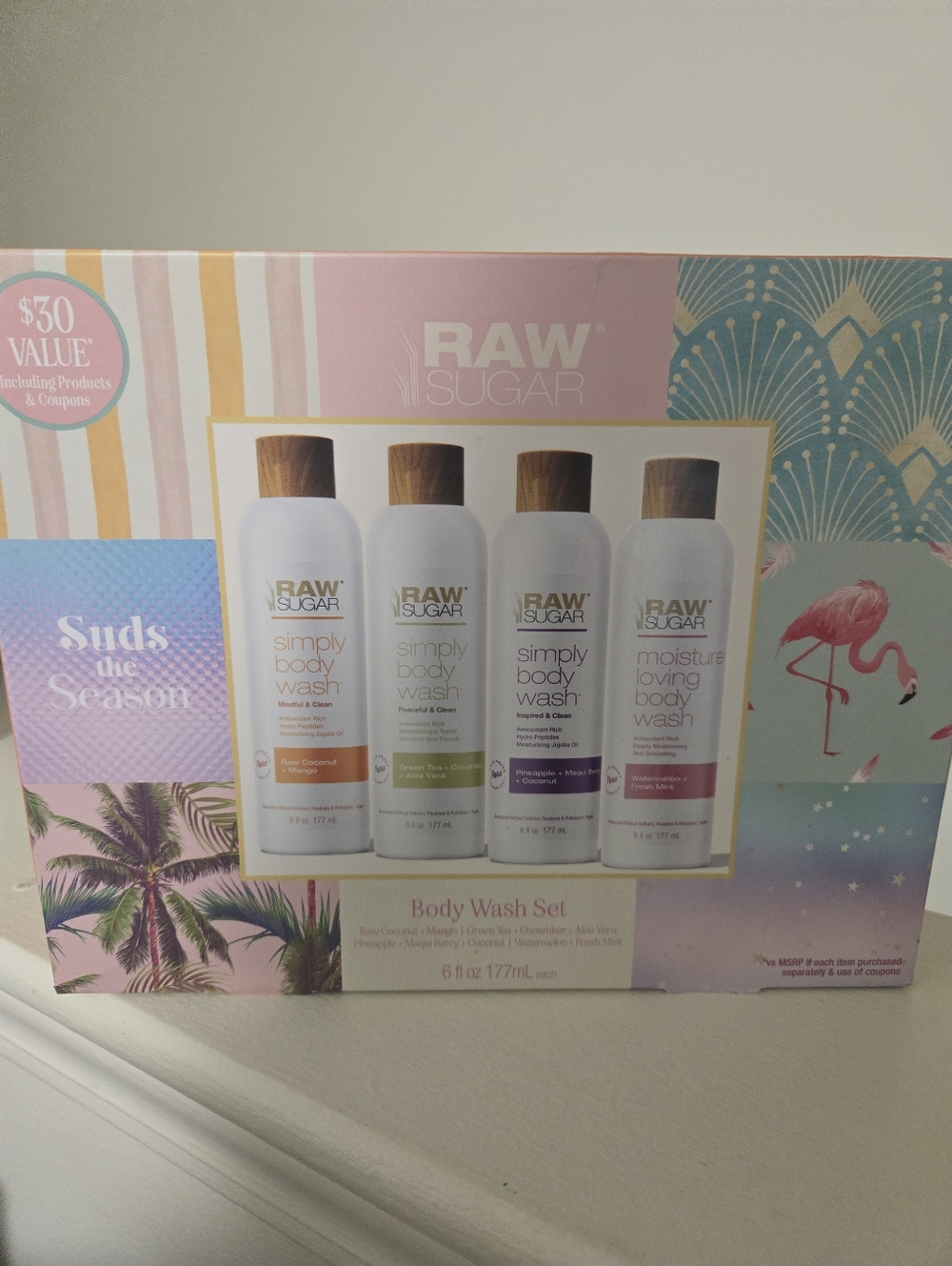Sugar Raw Body Wash Variety Set - Pink, Blue, Gold